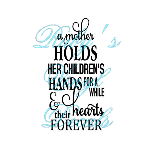 A Mother Holds Her Children's Hands