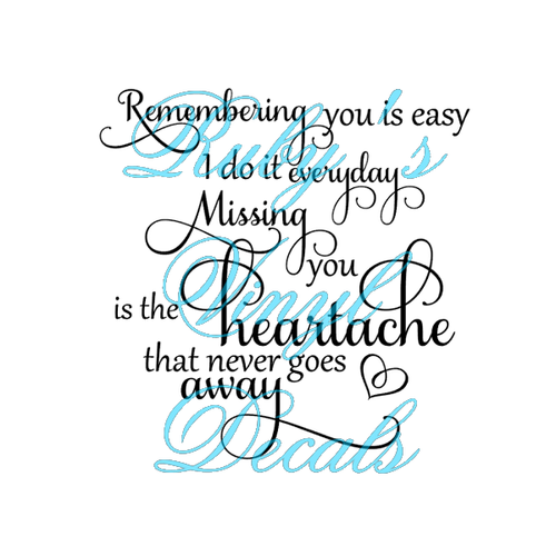 Remembering You Is Easy