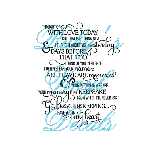 I Thought Of You With Love Today