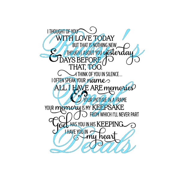 I Thought Of You With Love Today