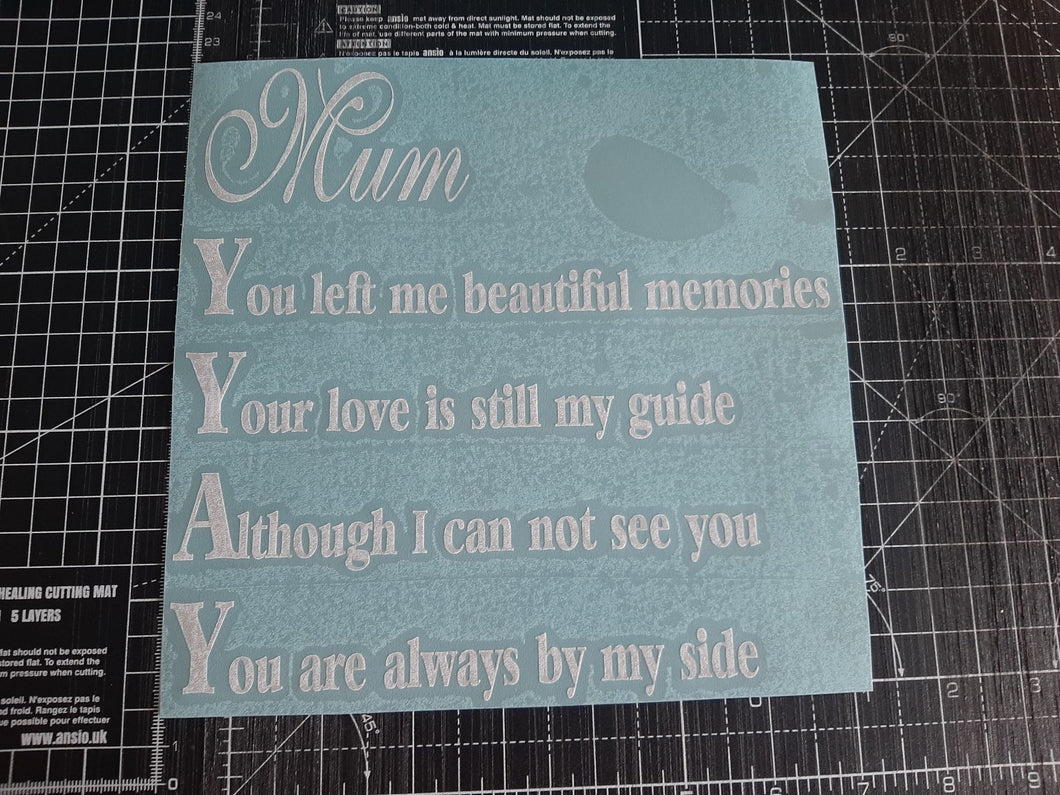 Mum You Left Me Beautiful Memories