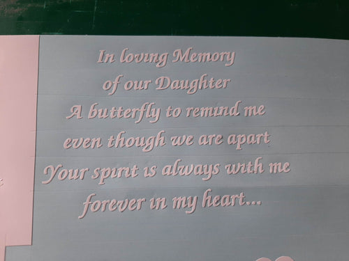In Loving Memory Of Our Daughter