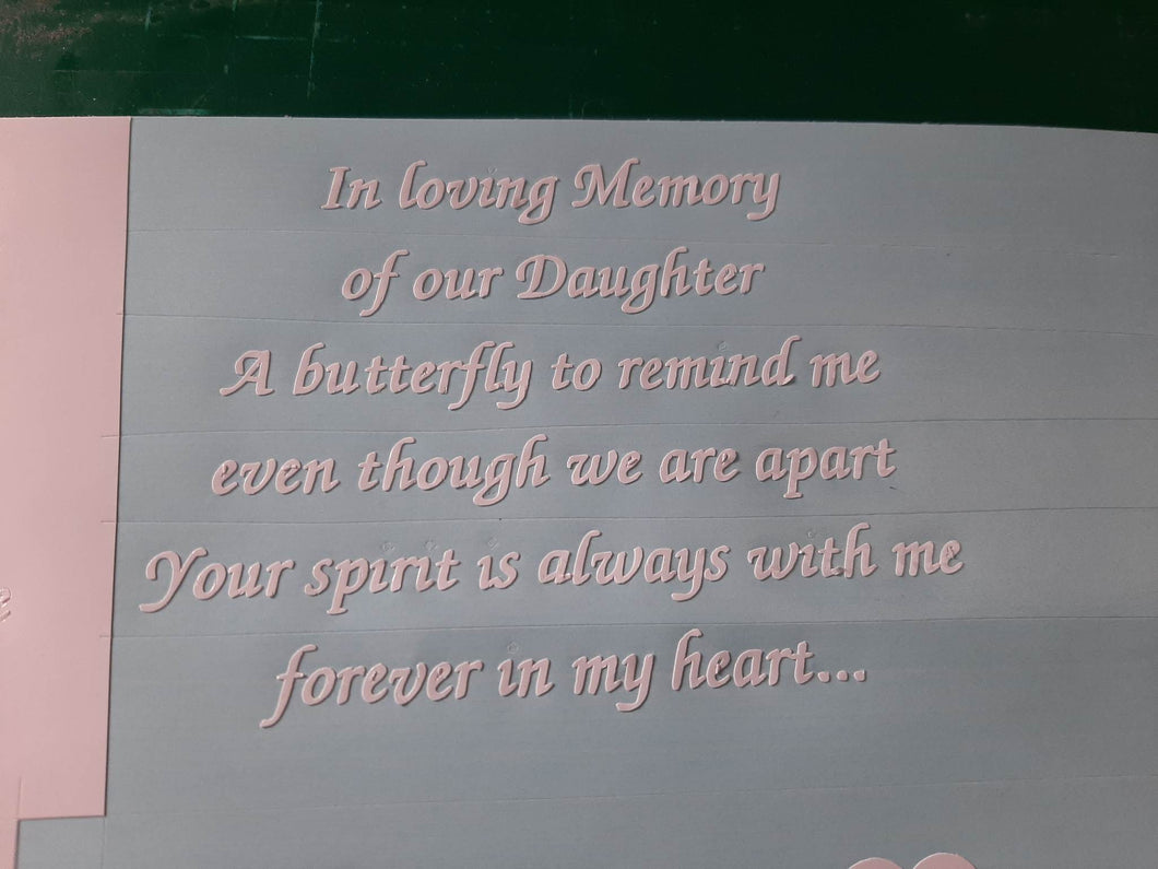 In Loving Memory Of Our Daughter