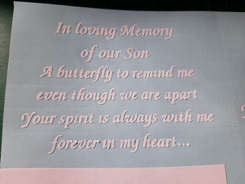In Loving Memory Of Our Son