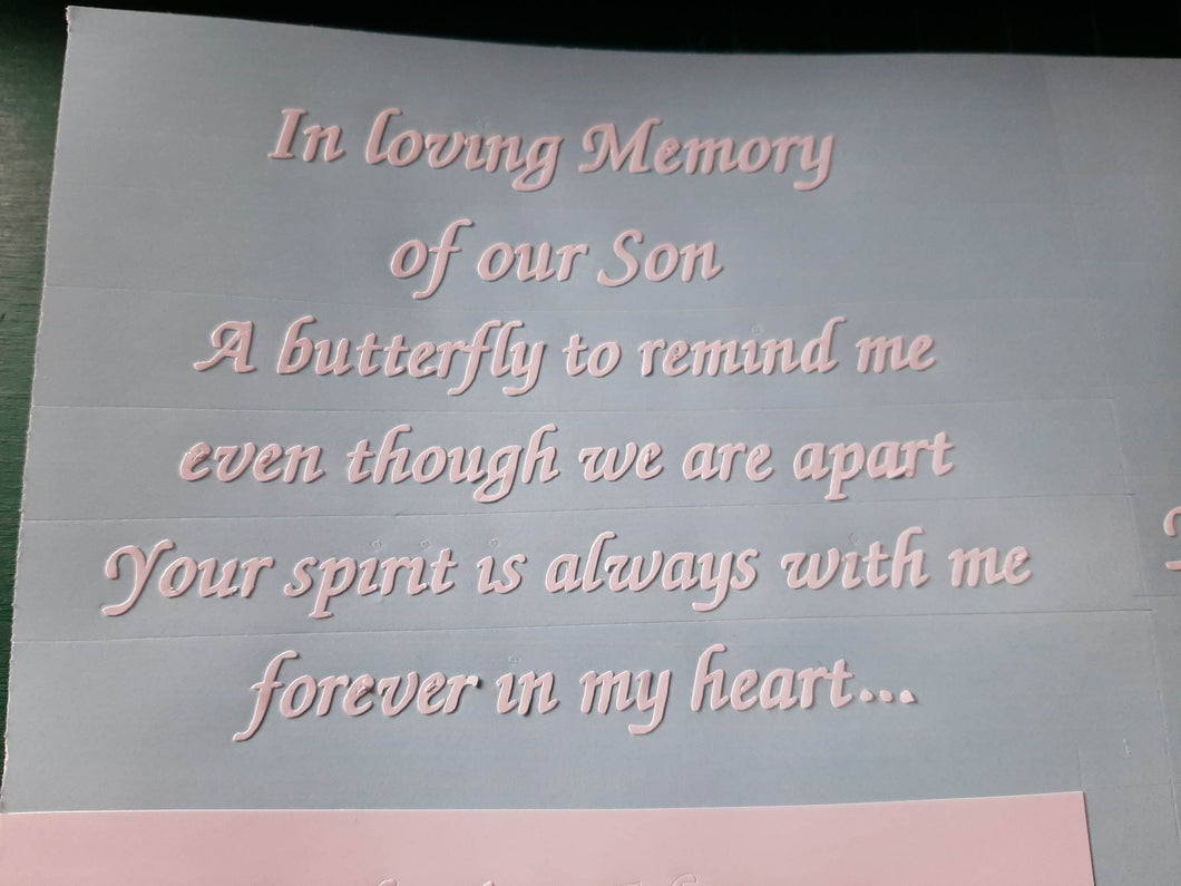 In Loving Memory Of Our Son