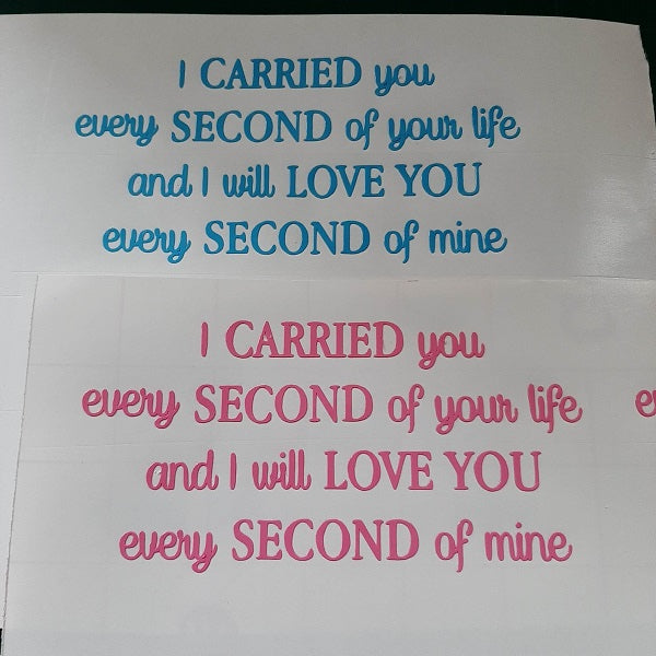 I Carried You Every Second Of Your Life