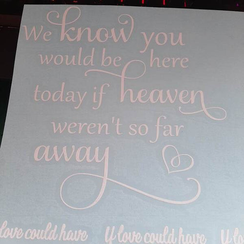 We Know You Would Be Here Today