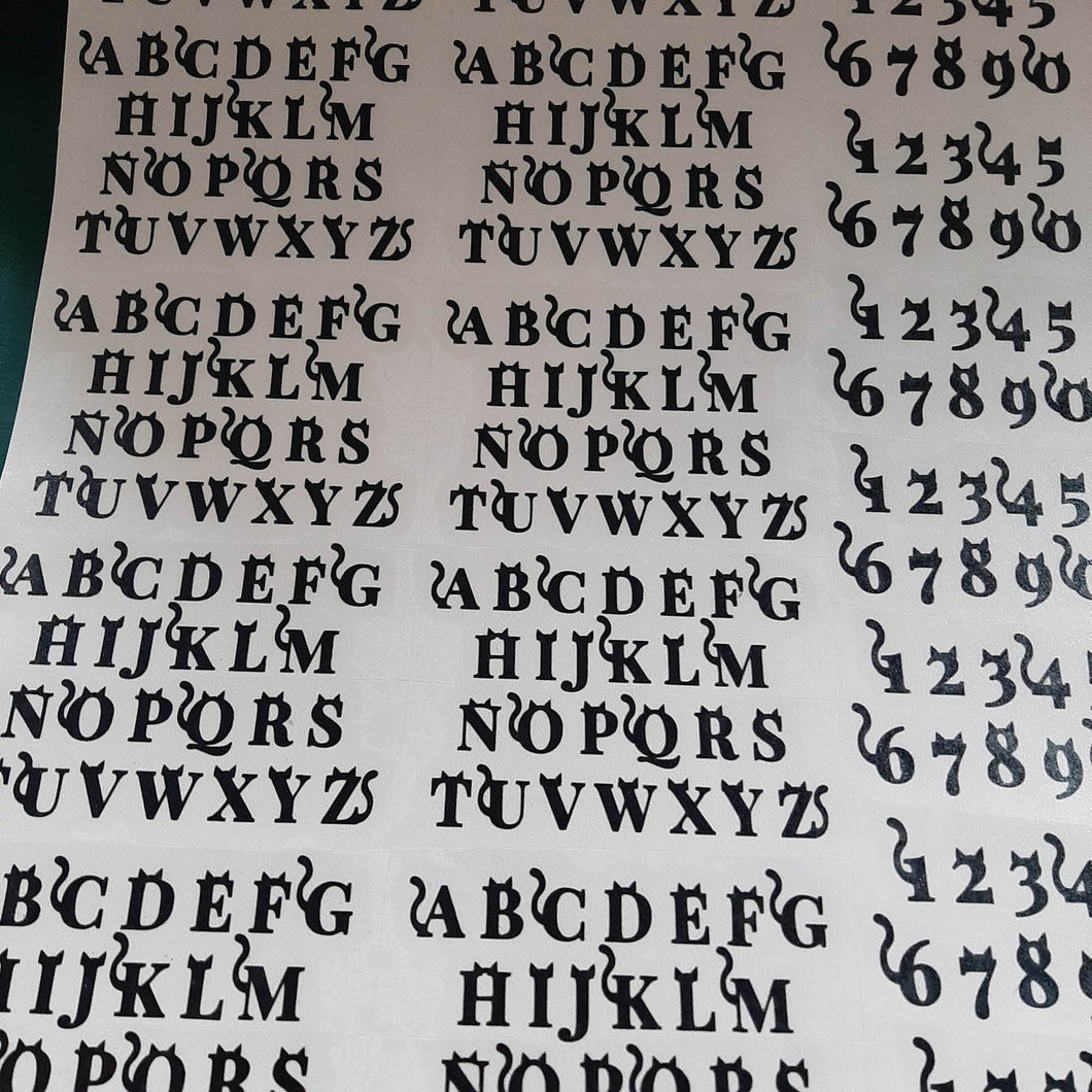 Letters & Numbers With Cat Features