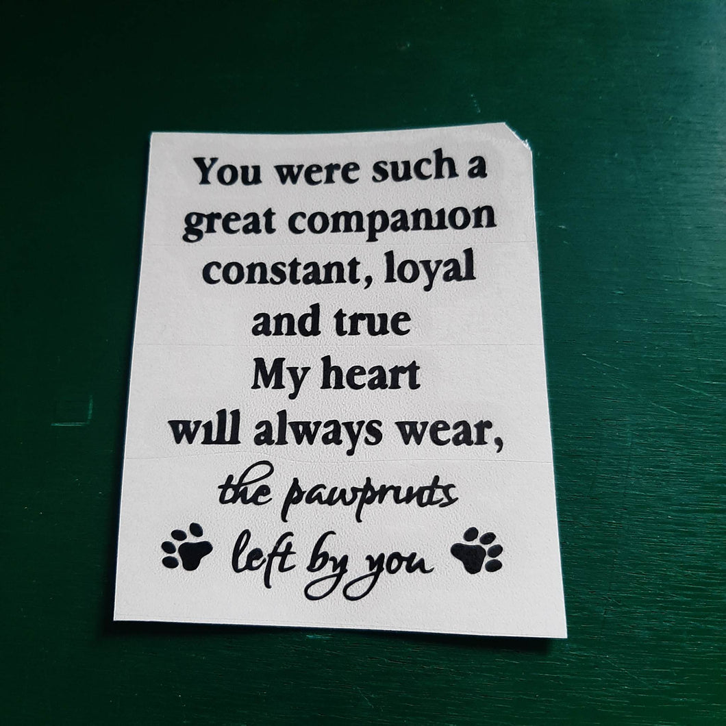 You Were Such A Great Companion
