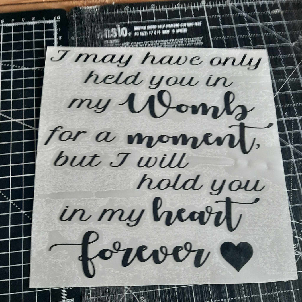 I May Have Only Held You In My Womb