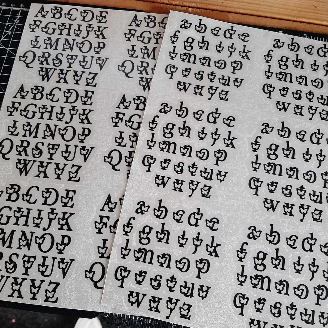 Letters With Butterflies Lower Case