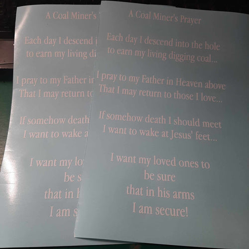 A Coal Miner's Prayer