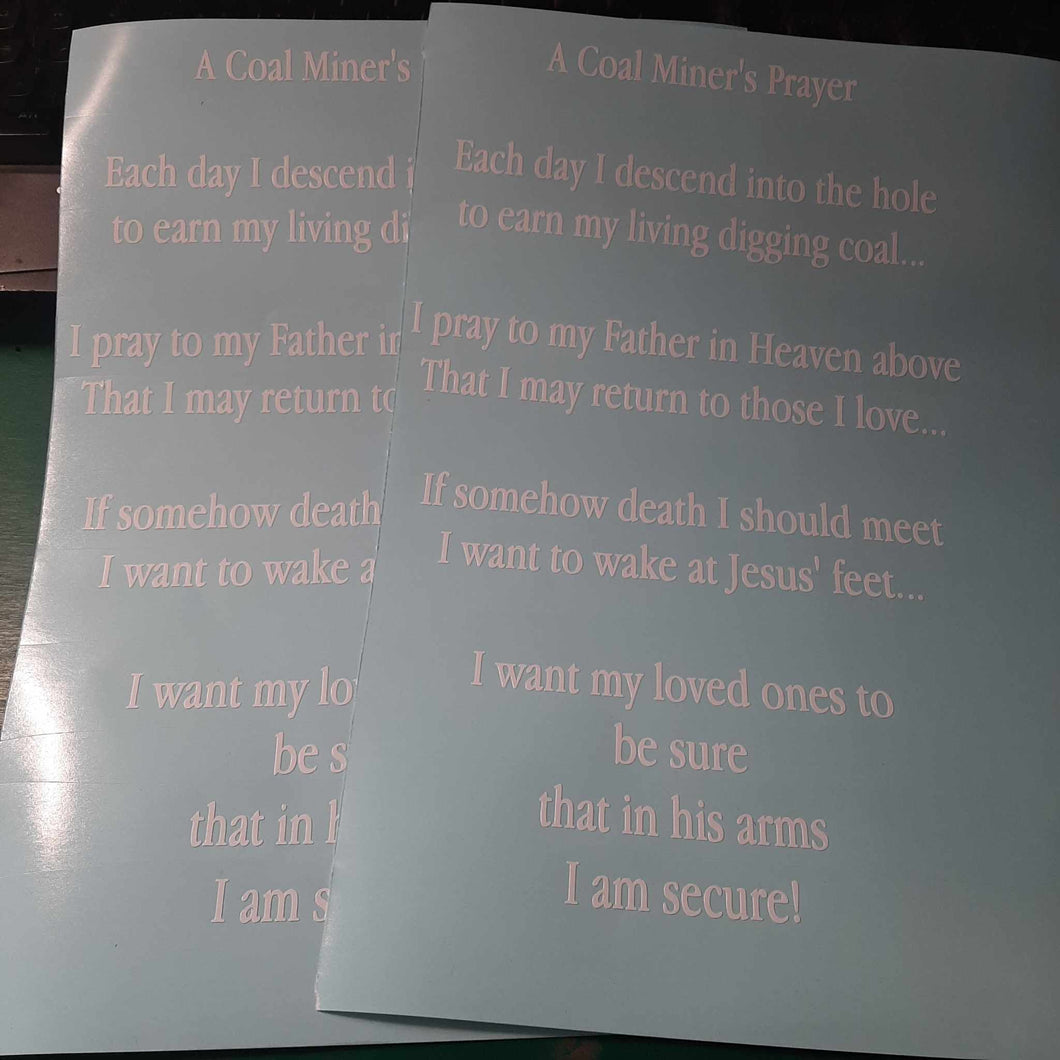 A Coal Miner's Prayer