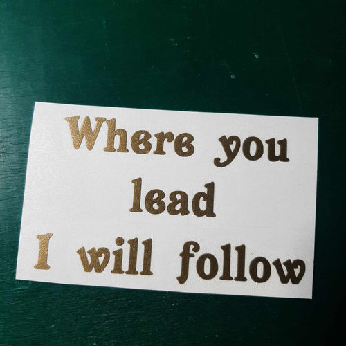 Where You Lead
