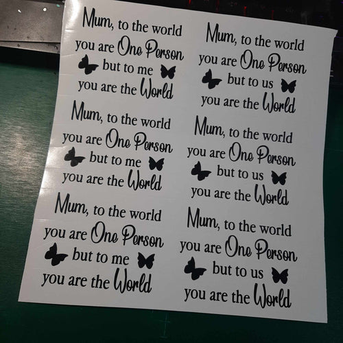 Mum To The World With Butterfly
