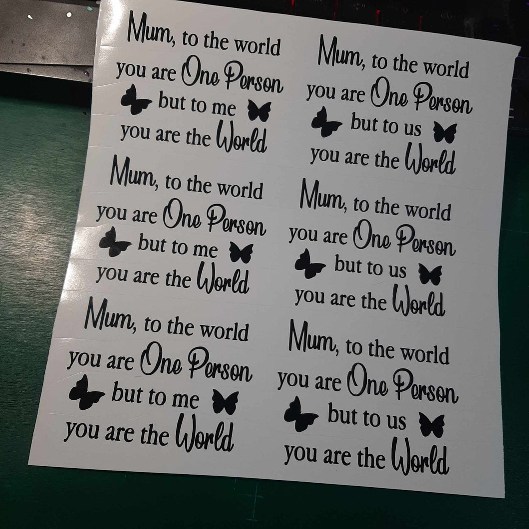 Mum To The World With Butterfly