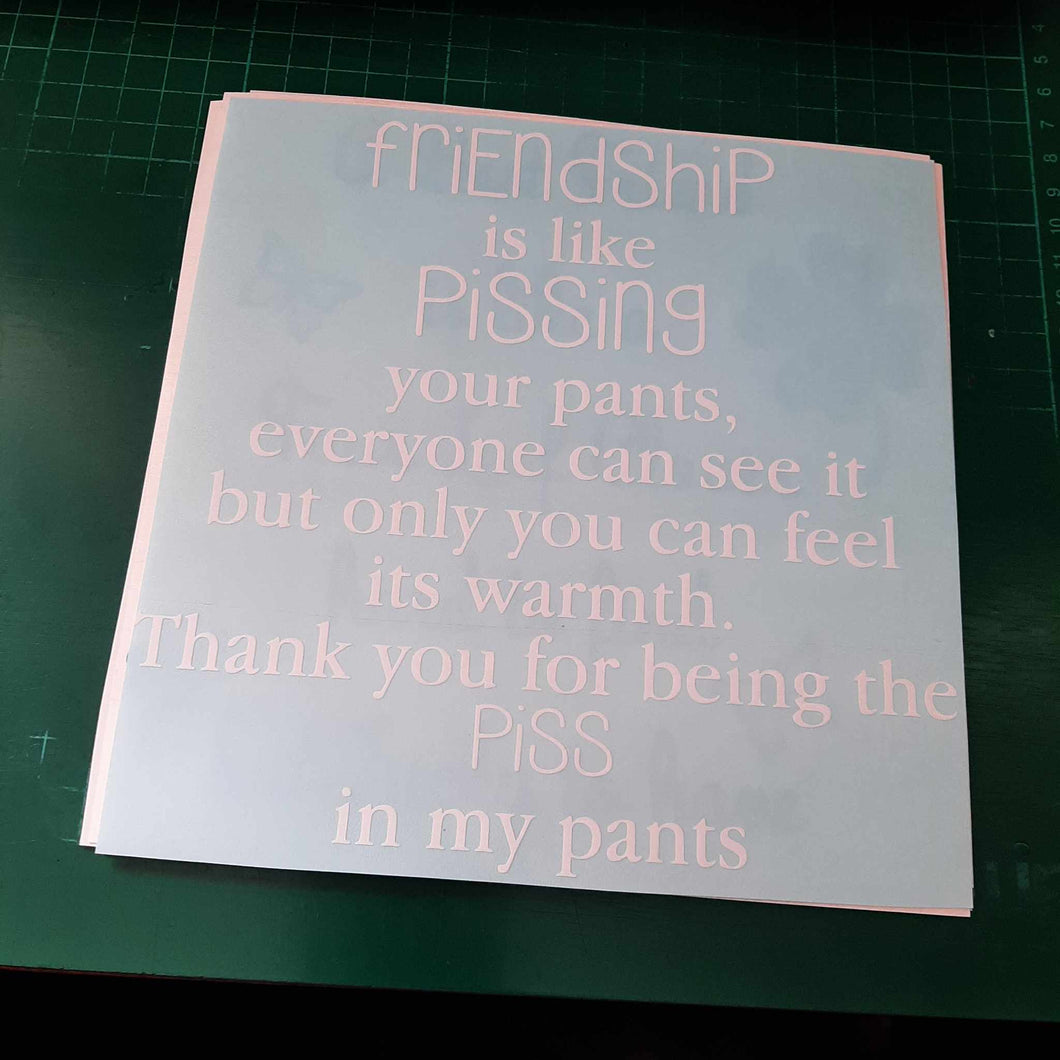 Friendship Is Like Peeing Your Pants