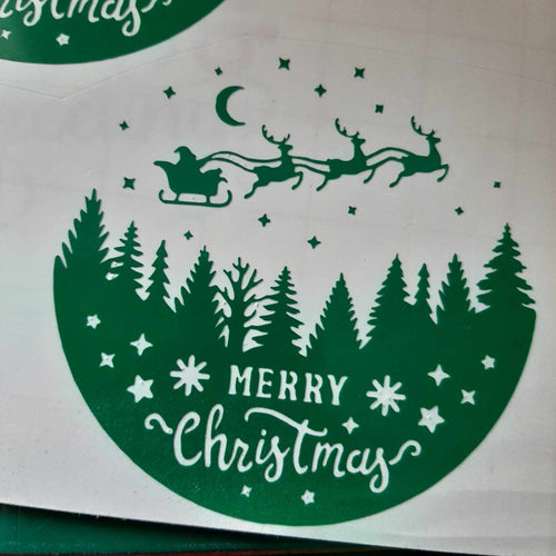 Merry Christmas Round Sleigh