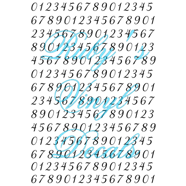 Samantha Italic Numbers